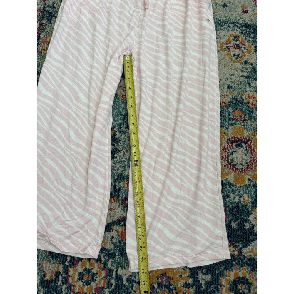 Kate Spade New York Women's Pink‎ Striped Pajama Set Ruffle Size L/XL